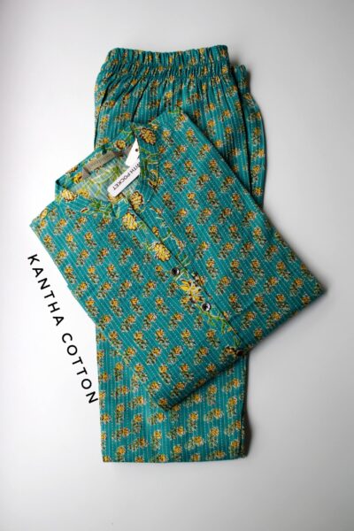 KANTHA COTTON KURTI SET -KAC07