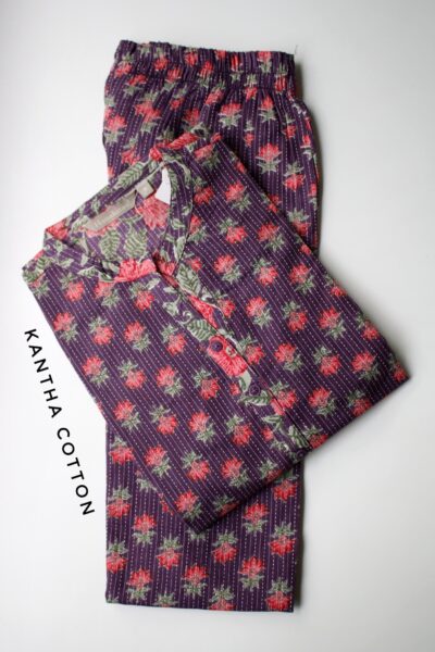 KANTHA COTTON KURTI SET -KAC02