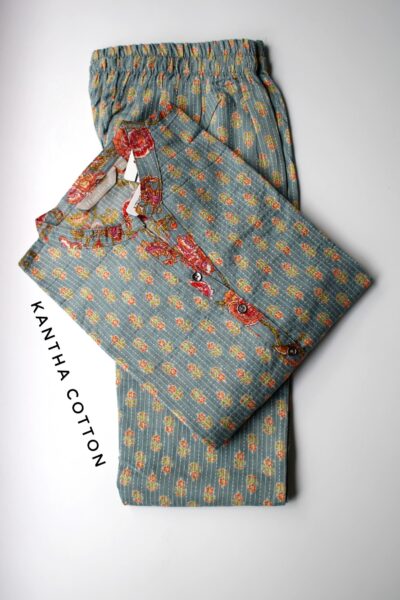KANTHA COTTON KURTI SET -KAC01