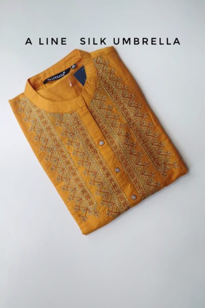 ALINE YELLOW SILK KURTI -ASK01