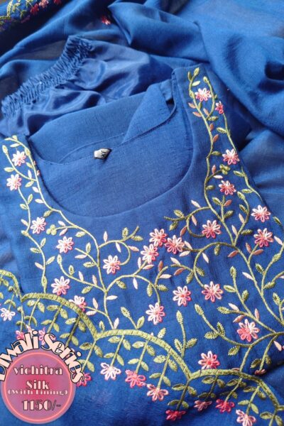 Vichitra silk salwar set -Blue
