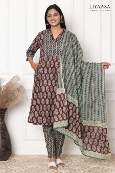 V Neck Jaipur Cotton Set – JC011