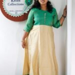 PANEL CUT UMBERLLA Green KURTI -PU02
