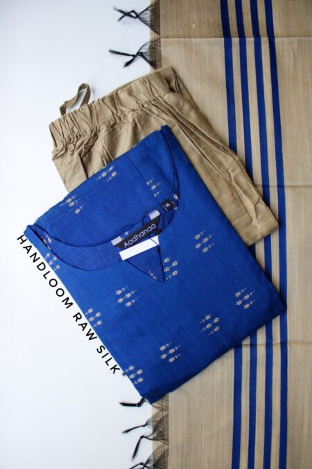 HANDLOOM RAW SILK KURTI SET -HRK03