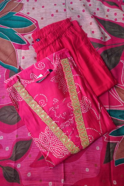V Neck Chanderi Silk Set - VN08