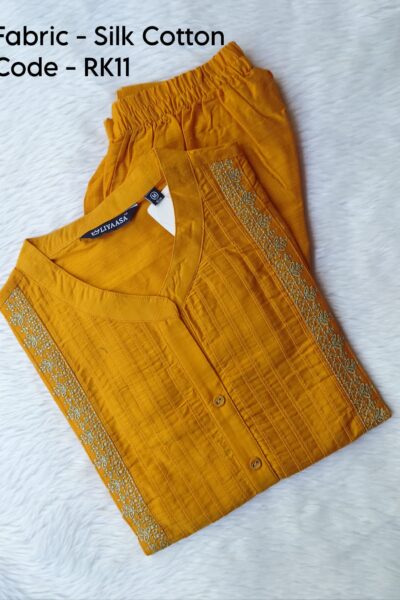 PINTUCK SILK COTTON KURTI SET-RK11
