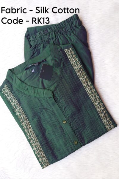 PINTUCK SILK COTTON KURTI SET-RK13