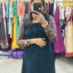 A LINE GEOGRATTE KURTI WITH DUPPATTA -BLUE