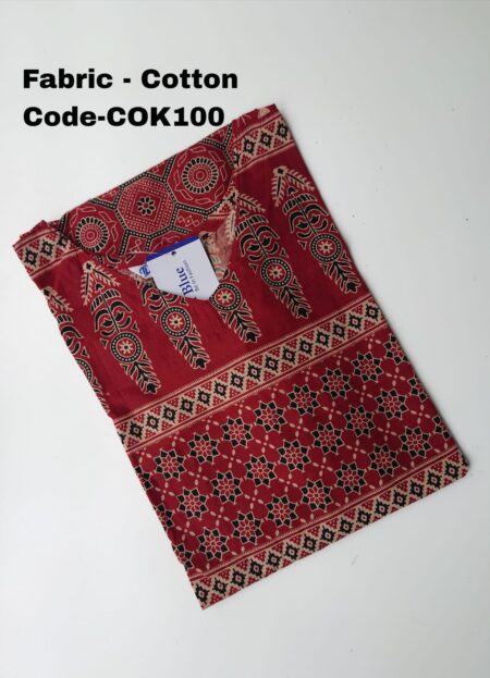 Kalamkari Printed Cotton Kurti -COK100