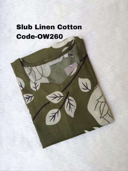 OFFICE WEAR KURTI(LINEN SLUB COTTON)-OW260