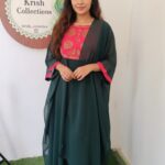 ALINE GEOGRATTE SALWAR SET- Bottle Green With Pink