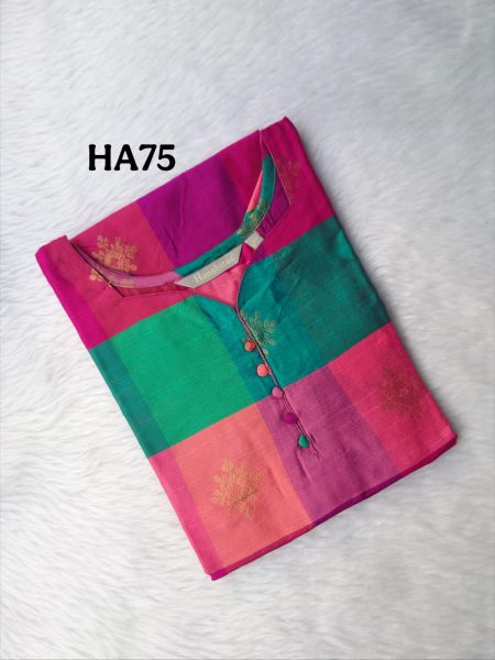 HANDLOOM RAW SILK KURTI -HA75