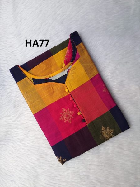 HANDLOOM RAW SILK KURTI -HA77
