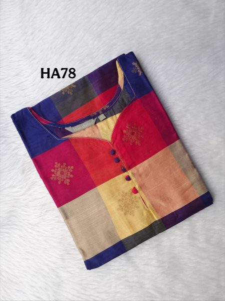 HANDLOOM RAW SILK KURTI -HA78