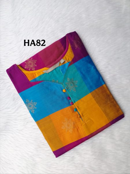 HANDLOOM RAW SILK KURTI -HA82