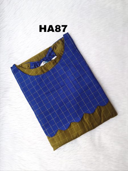 RAW SILK TEMPLE NECK-ALINE KURTI-HA87