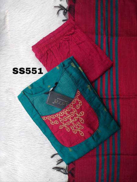 RAW SILK KURTI SET -SS551 - M