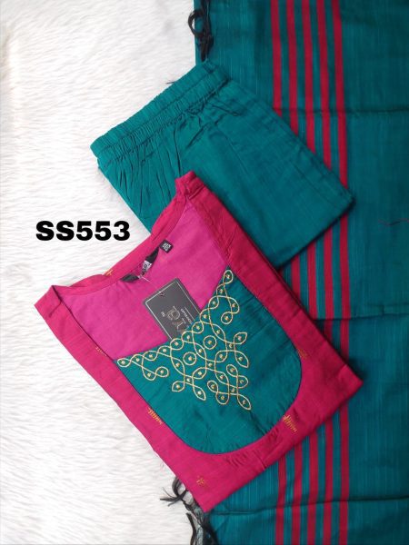 RAW SILK KURTI SET -SS553