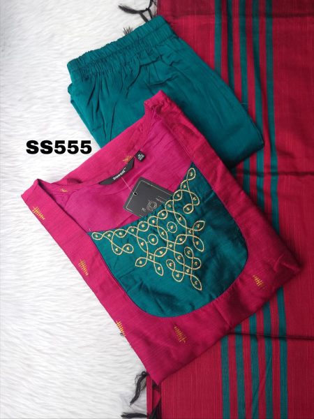 RAW SILK KURTI SET -SS555