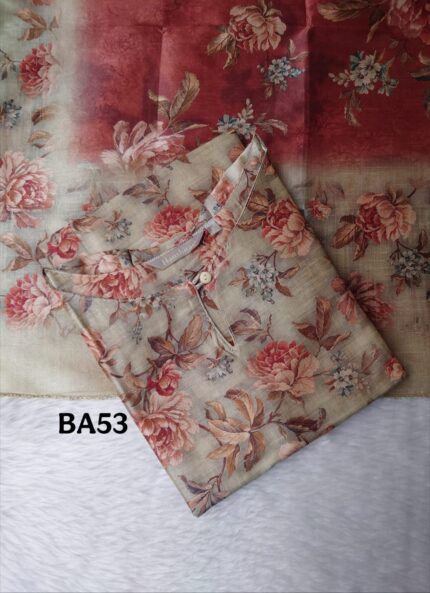 BOUTIQUE STYLE RUSSIAN SILK KURTI - BA53