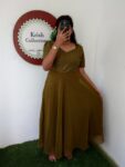CHIKANKARI  GEOGRATTE MAXI-OLIVE GREEN