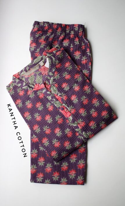 KANTHA COTTON KURTI SET -KAC02