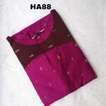 RAW SILK TEMPLE NECK-ALINE KURTI-HA88