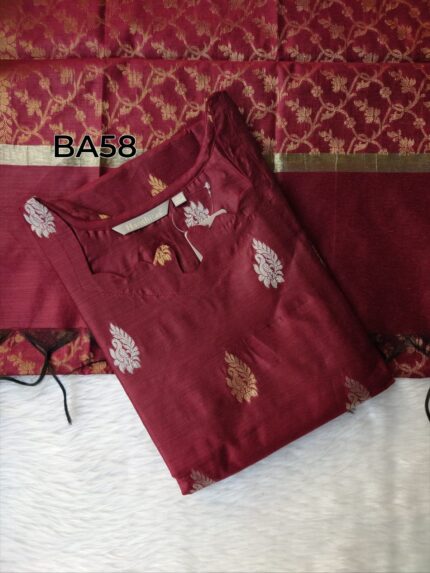 BANARASI SILK KURTI WITH DUPATTA -BA58