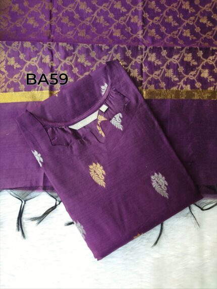 BANARASI SILK KURTI WITH DUPATTA -BA59