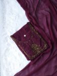 Geogratte kurti with Duppatta-Wine