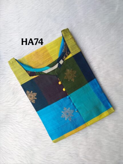 HANDLOOM RAW SILK KURTI -HA74