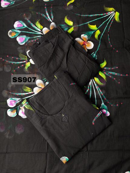 Premium Mul Cotton Hand-Painted Kurti Set -SS907