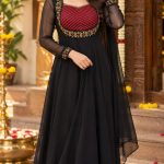 GEOGRATTE KURTI WITH DUPPATTA-BLACK WITH MAROON