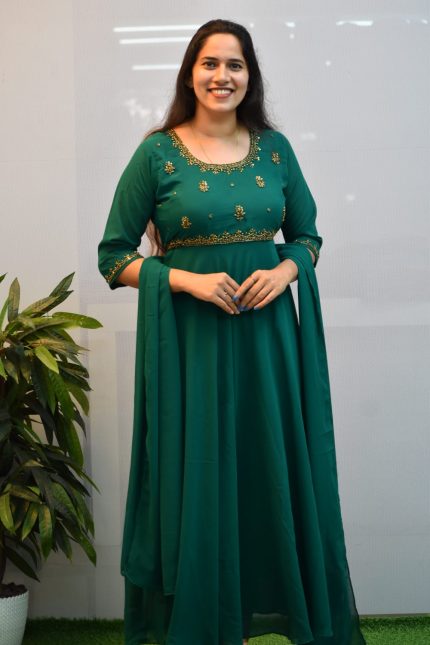 GEORGETTE A-LINE ANARKALI MAXI WITH DUPPATTA