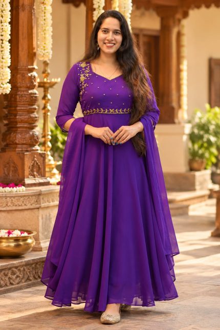 GEORGETTE A-LINE ANARKALI MAXI WITH DUPPATTA