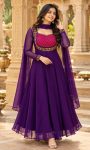 GEOGRATTE KURTI WITH DUPPATTA-VIOLET