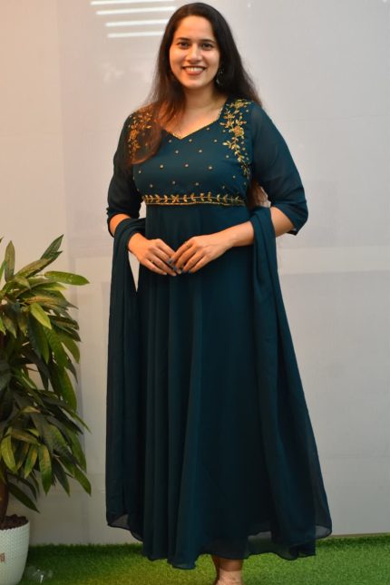 GEORGETTE A-LINE ANARKALI MAXI WITH DUPPATTA