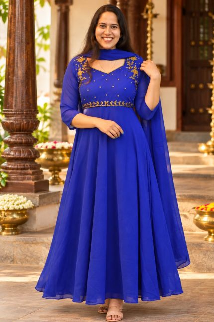 GEORGETTE A-LINE ANARKALI MAXI WITH DUPPATTA