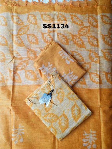Heritage Leaf Hand-Block Print Salwar Set - SS1134