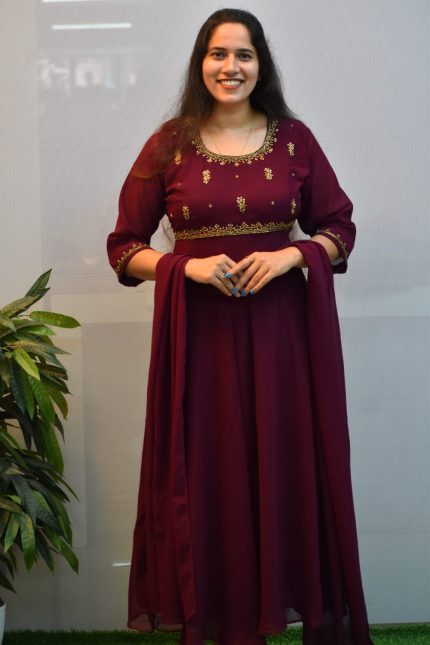 GEORGETTE A-LINE ANARKALI MAXI WITH DUPPATTA