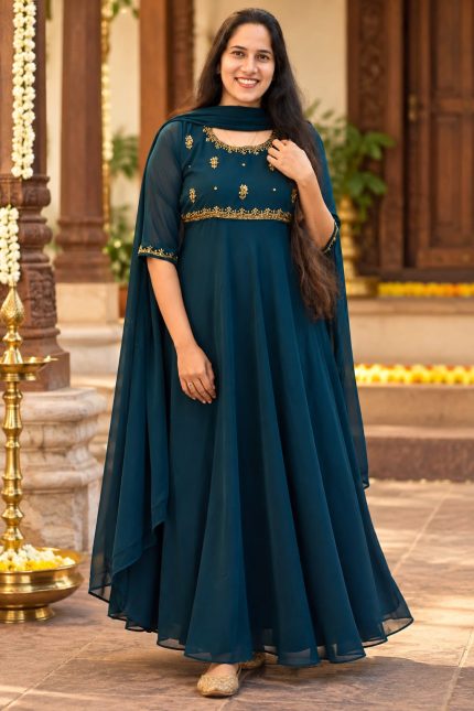 GEORGETTE A-LINE ANARKALI MAXI WITH DUPPATTA