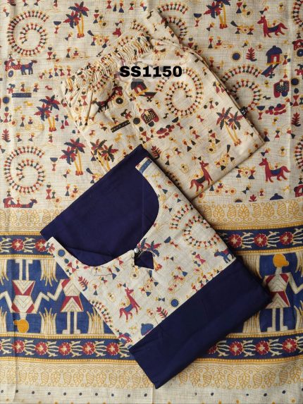 Butter Silk with Madhubani inspired Dupatta -SS1150