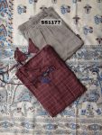 Butter Silk salwar Set with Madhubani Linen Cotton Dupatta-SS1177