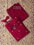 Butter Silk salwar Set with Madhubani Linen Cotton Dupatta-SS1182